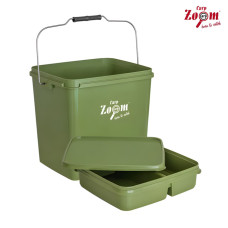 Ведро для прикормки Carp Zoom Bait Bucket With Tray 15L с лотком и крышкой