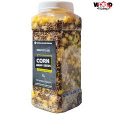 Кукуруза с коноплёй для рыбалки World4Carp 1 л – готовая прикормка для карпа